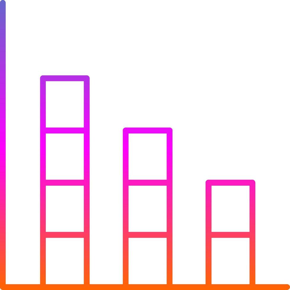 icono de gradiente de línea de gráfico de barras vector