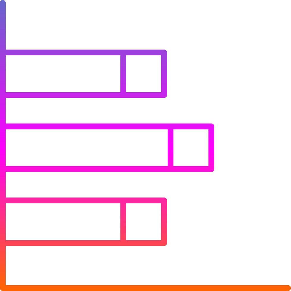 icono de gradiente de línea de gráfico de barras vector