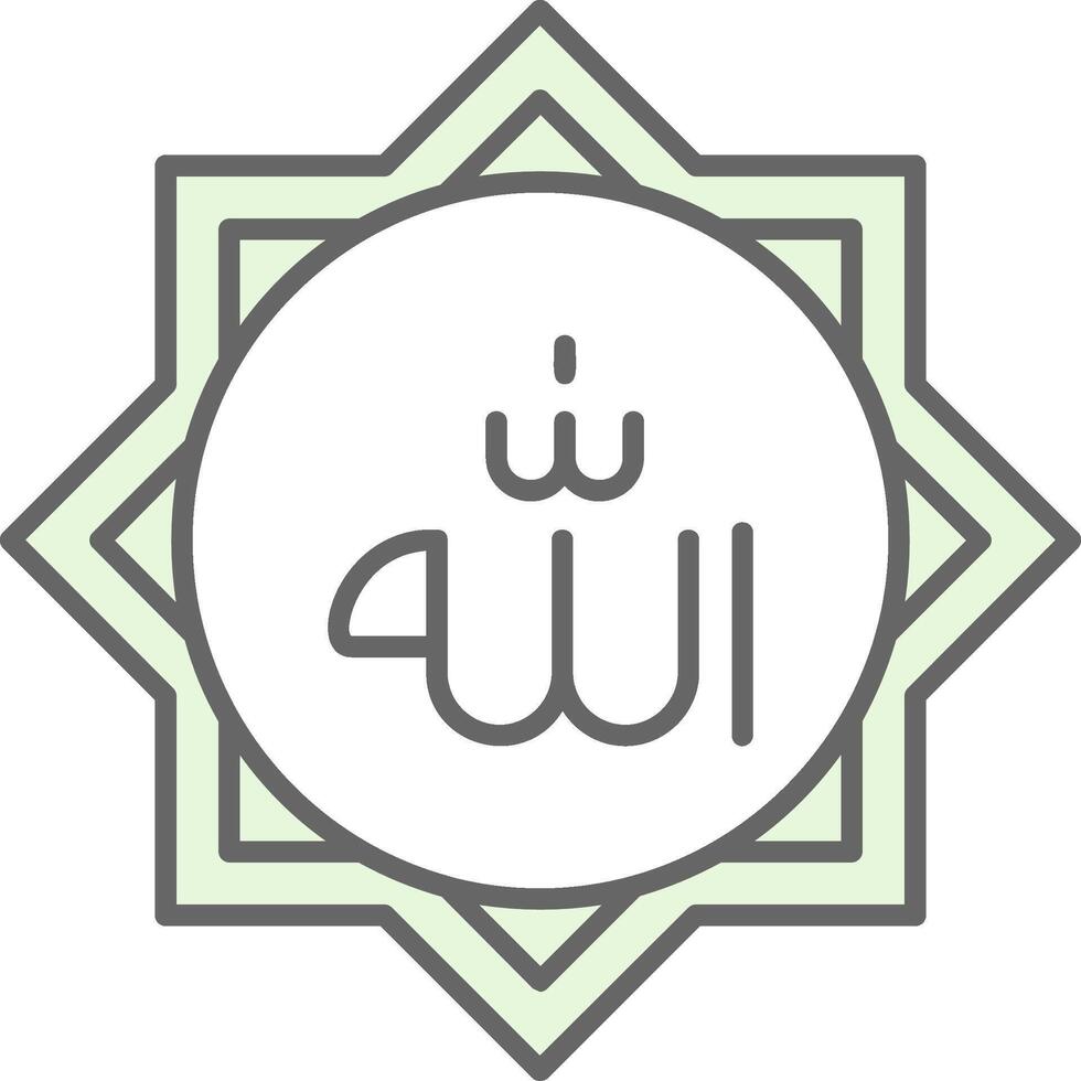 Allah Green Light Fillay Icon vector