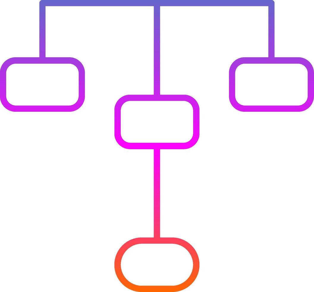 Hierarchical Structure Line Gradient Icon vector