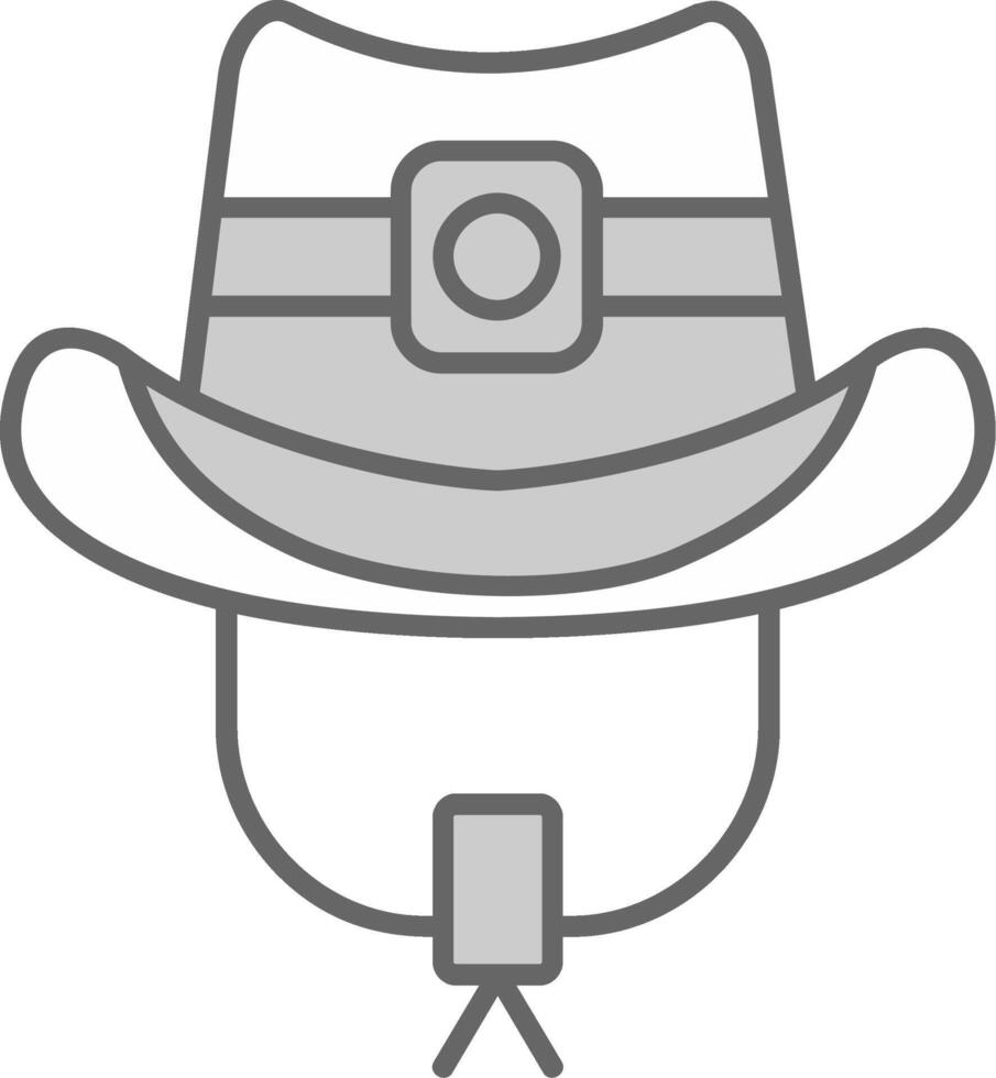 vaquero sombrero verde ligero relleno icono vector