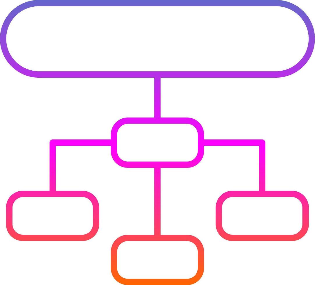 icono de gradiente de línea de estructura jerárquica vector