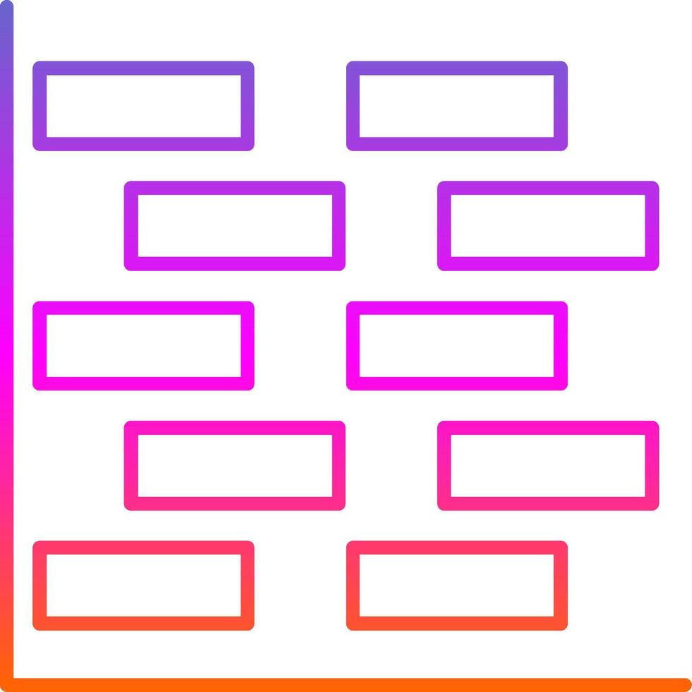 Gantt Chart Line Gradient Icon vector