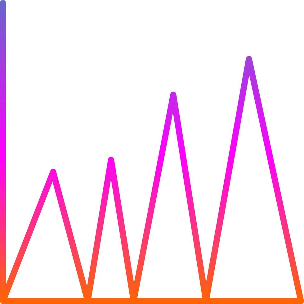Graph Line Gradient Icon vector