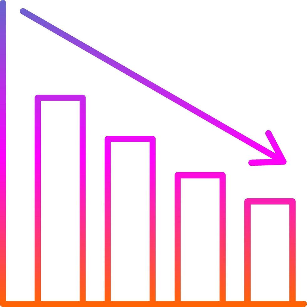 Loss Line Gradient Icon vector