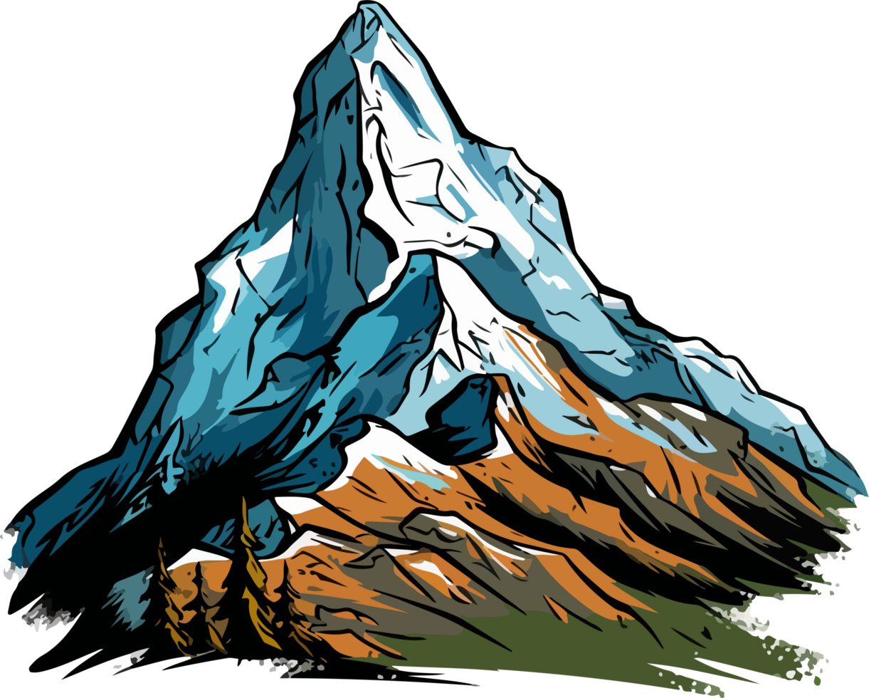 AI generated mountain illustration isolated on transparent background. png