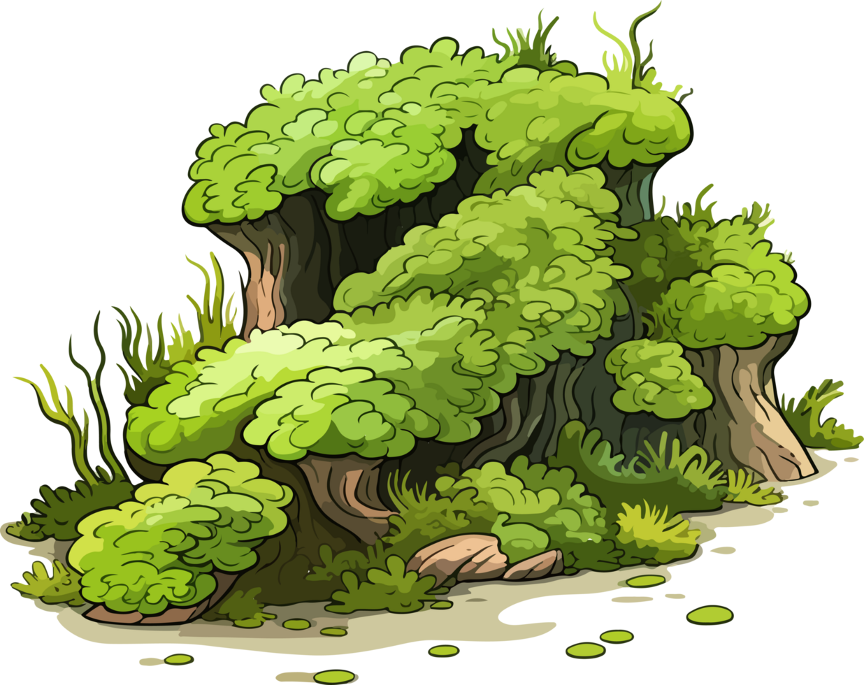 AI generated moss illustration isolated on transparent background. png