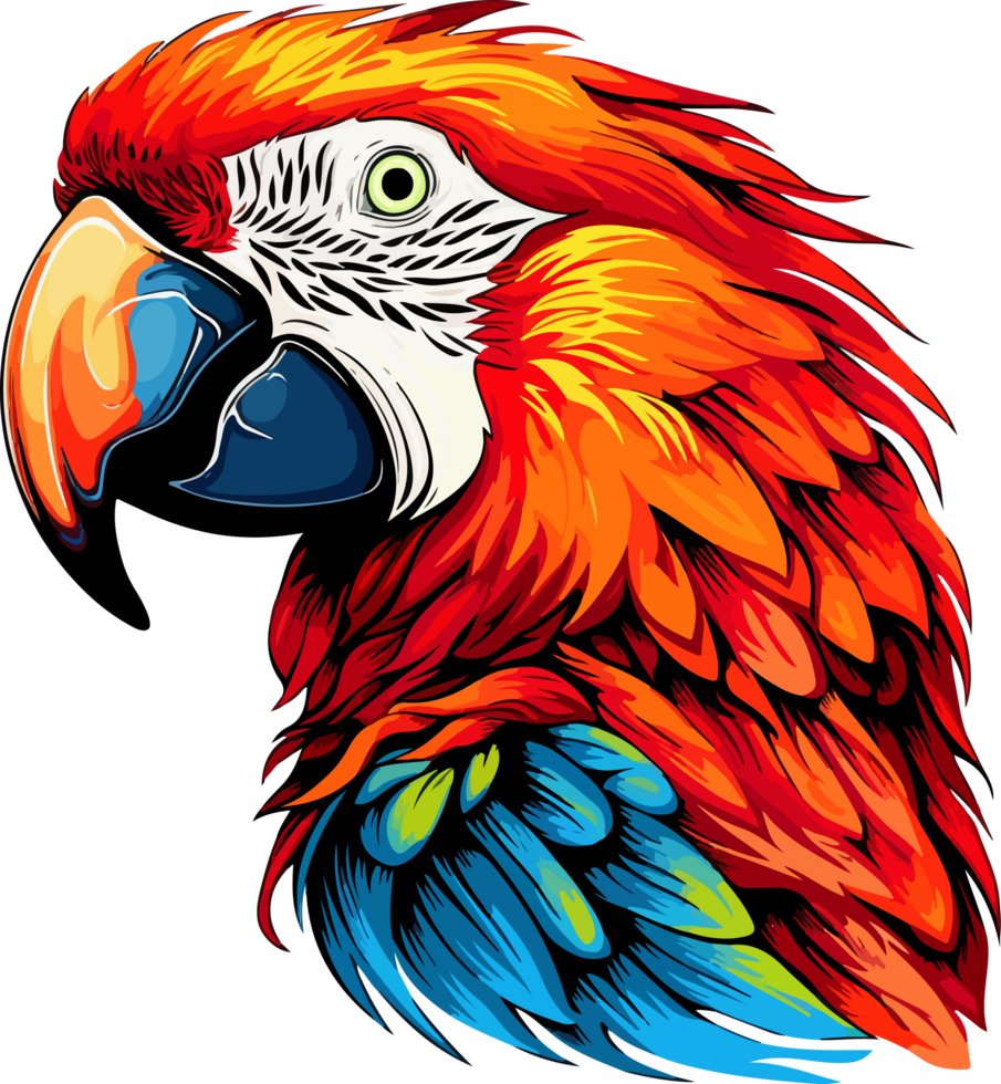 AI generated parrot illustration isolated on transparent background. png