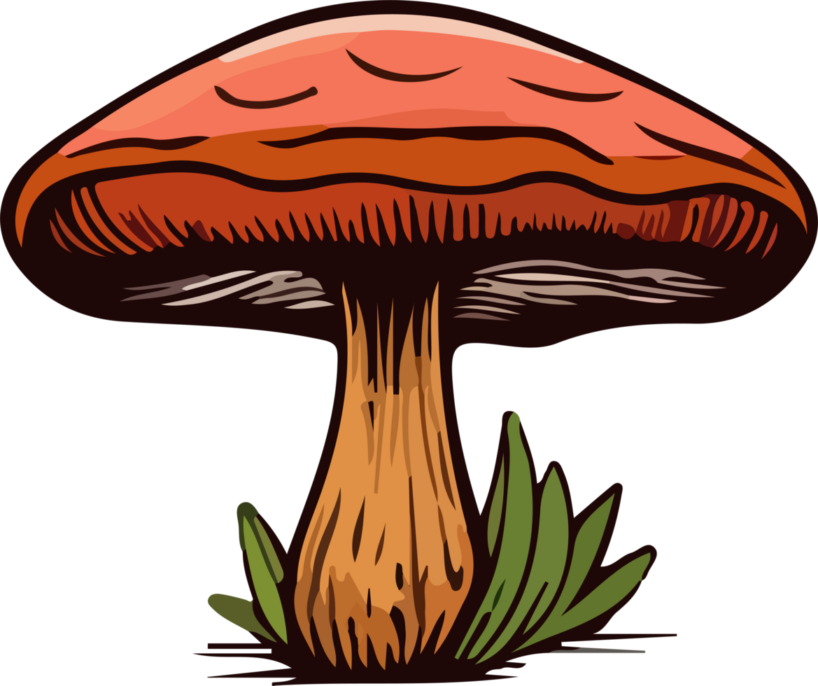 AI generated mushroom design illustration isolated on transparent background png