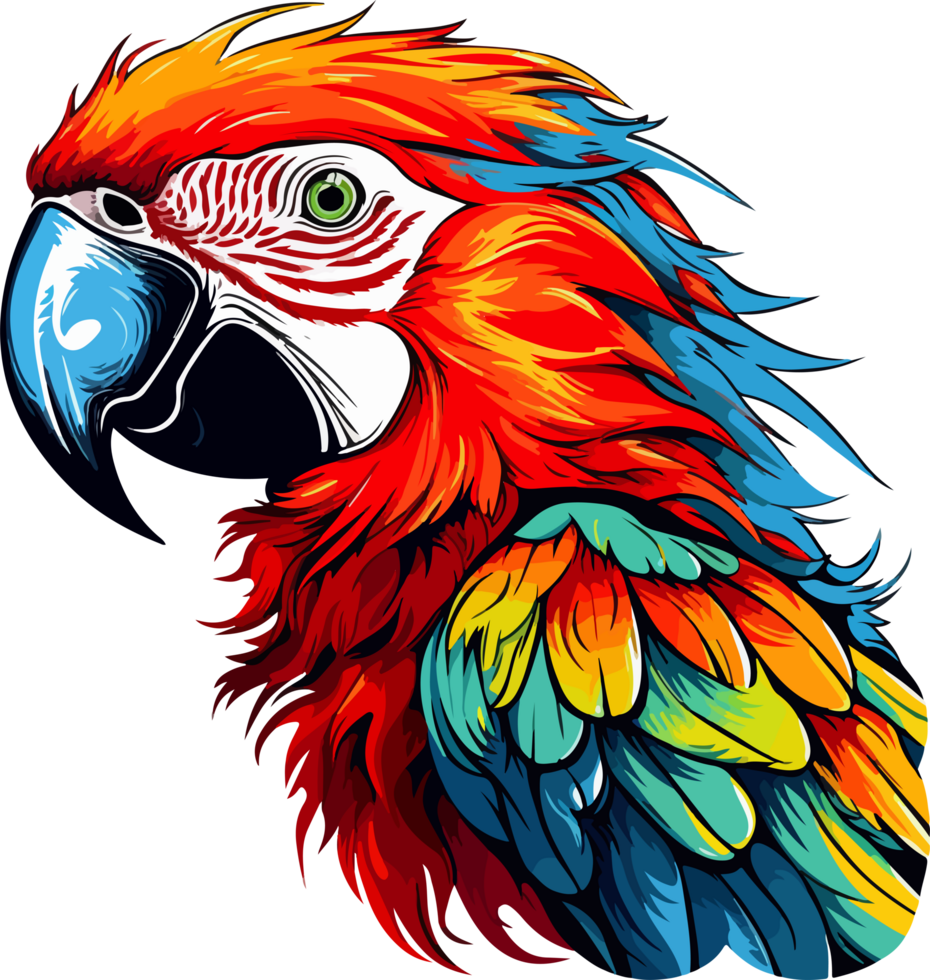AI generated parrot illustration isolated on transparent background. png