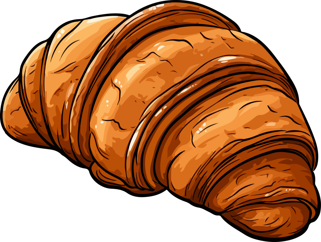 AI generated croissant illustration isolated on transparent background. png