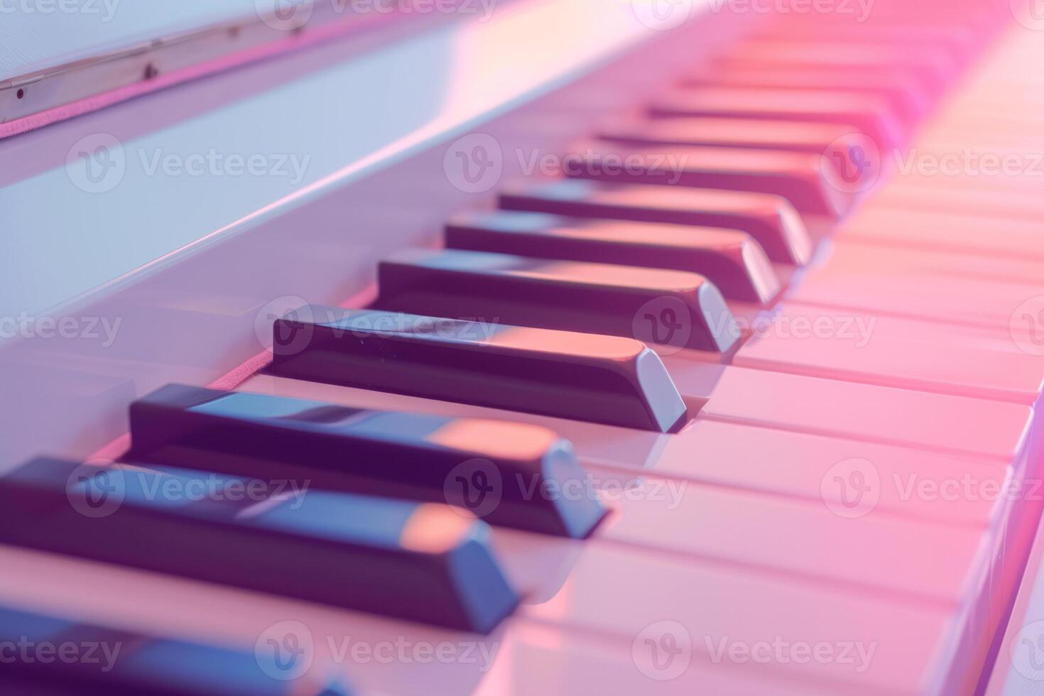 AI generated Side view of piano keys in soft pastel colors. Generative AI photo