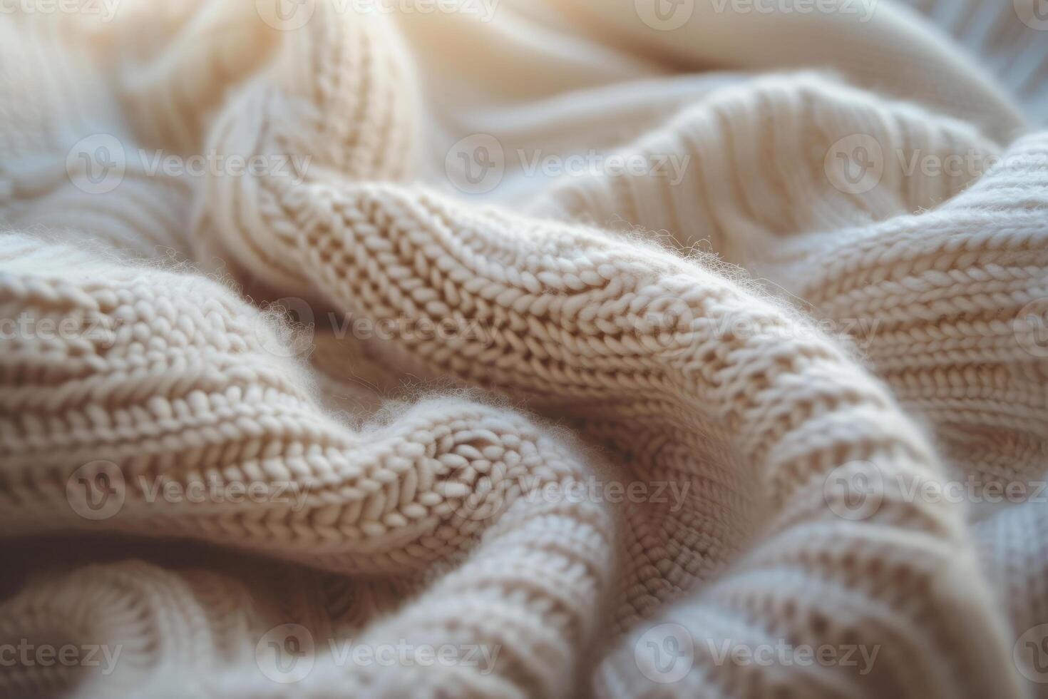 AI generated Closeup of cashmere knit sweater. Comfortable style clothing. Wavy folds material. Generative AI photo