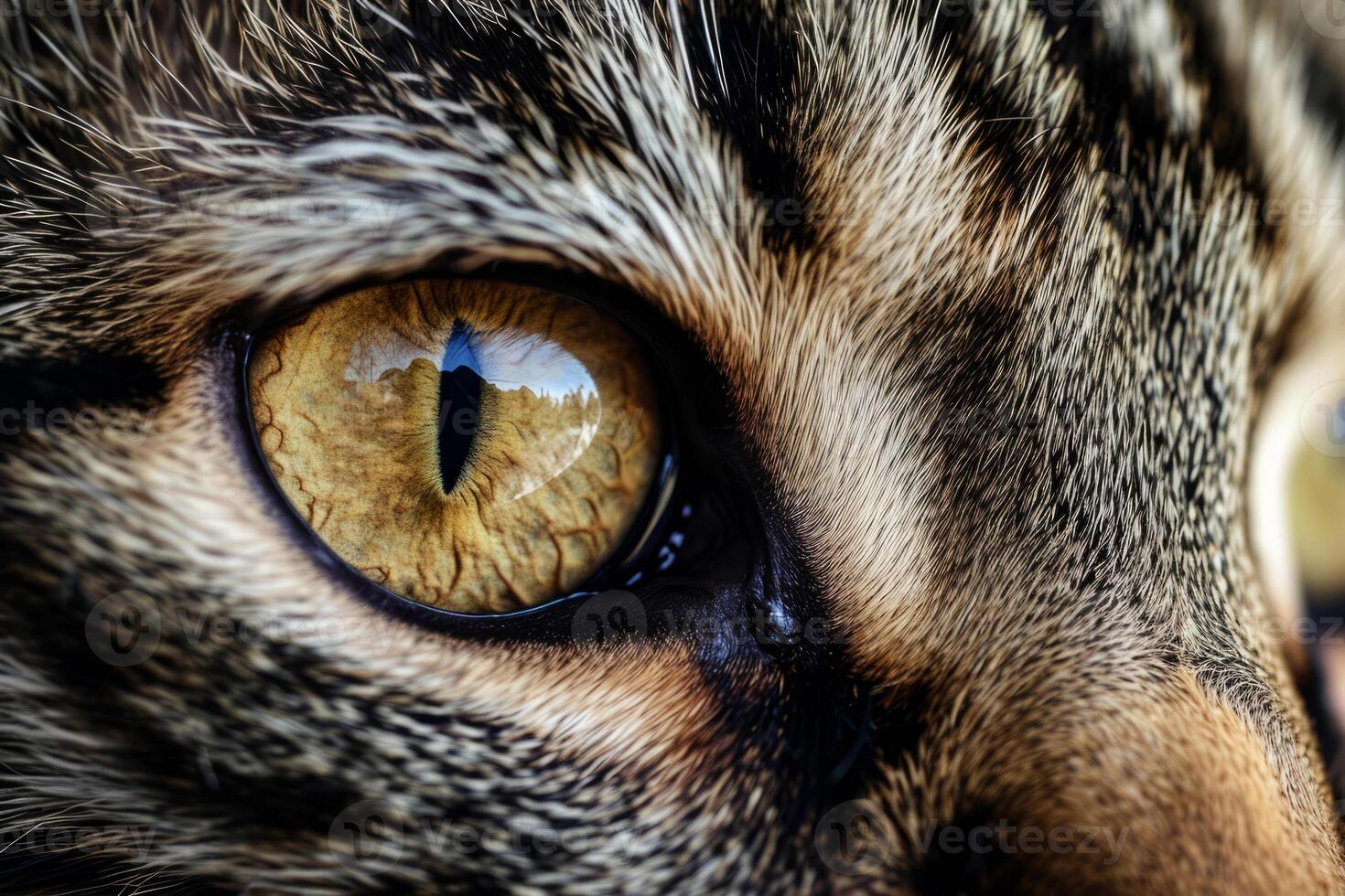 AI generated Macro shot of cat's eyes. Cute pet. Generative AI photo