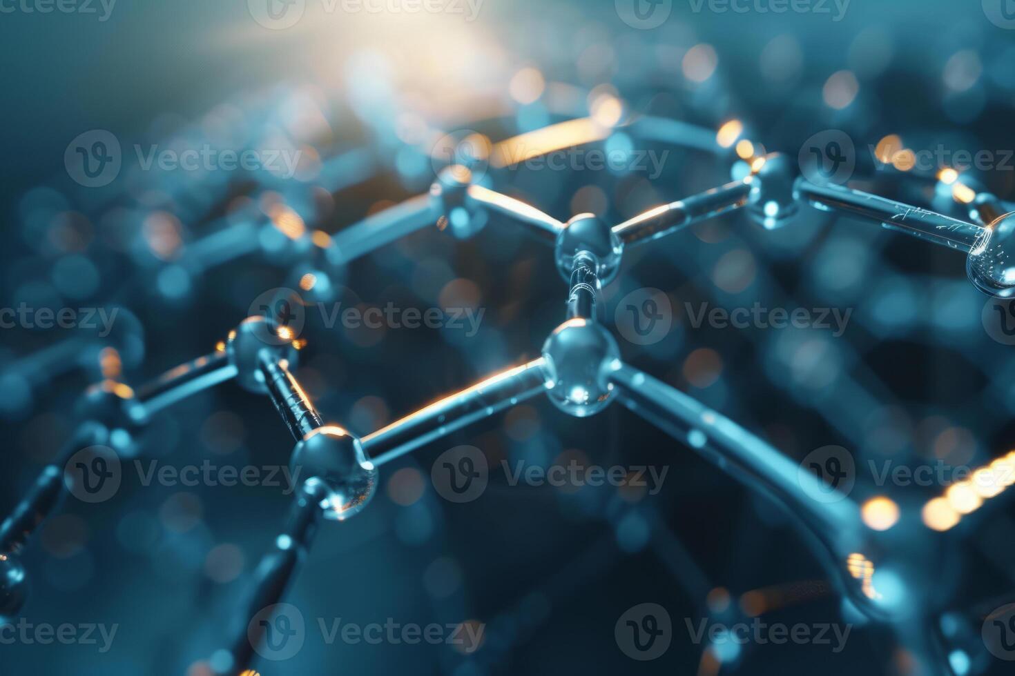 AI generated Graphene molecular grid. Graphene atomic structure concept. Generative AI photo