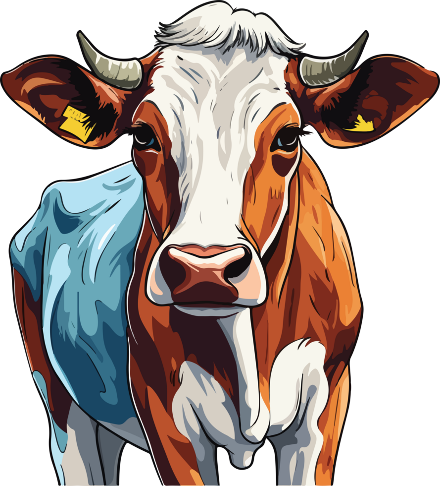 AI generated cow illustration isolated on transparent background. png