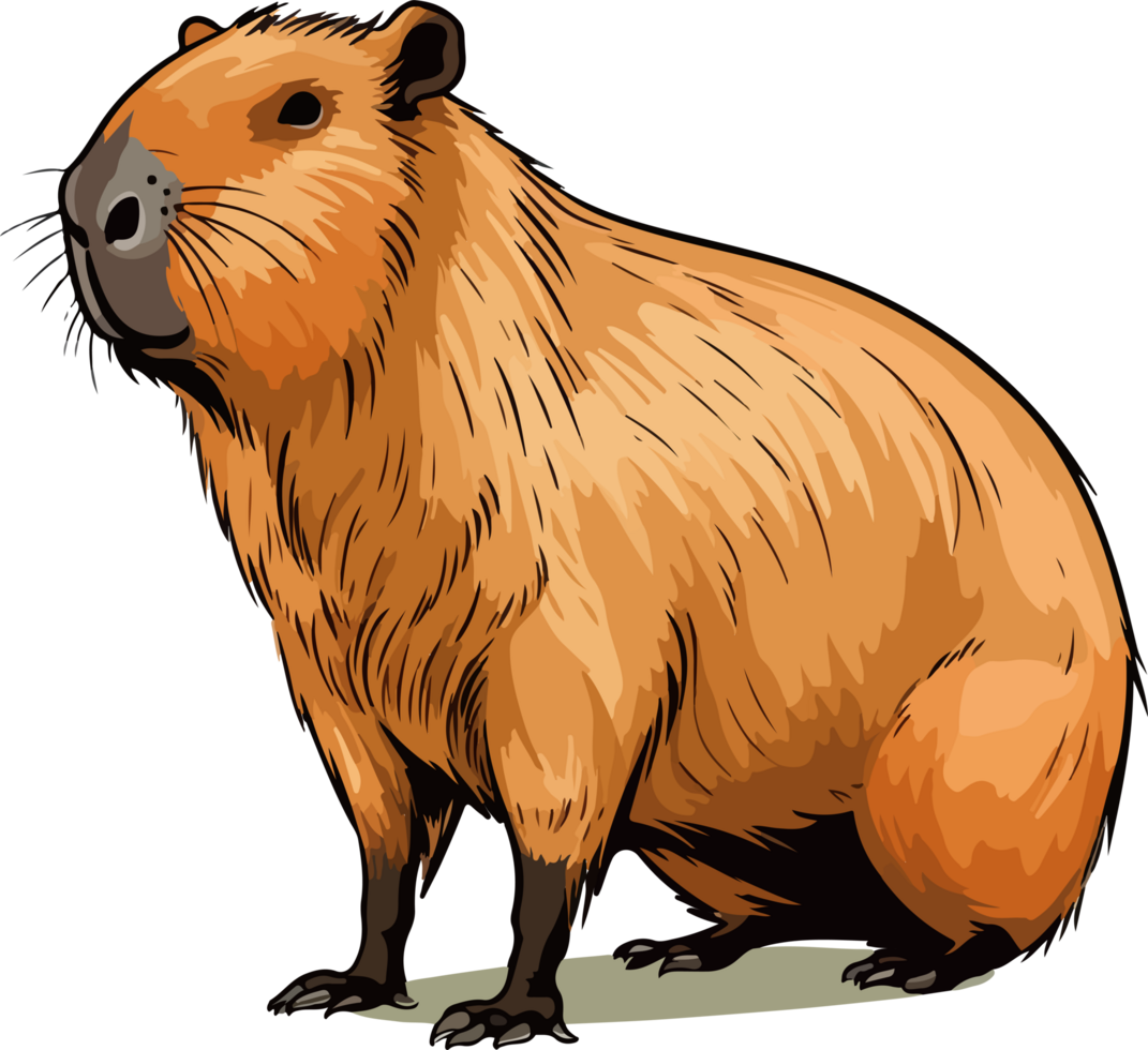 AI generated capybara illustration isolated on transparent background. png