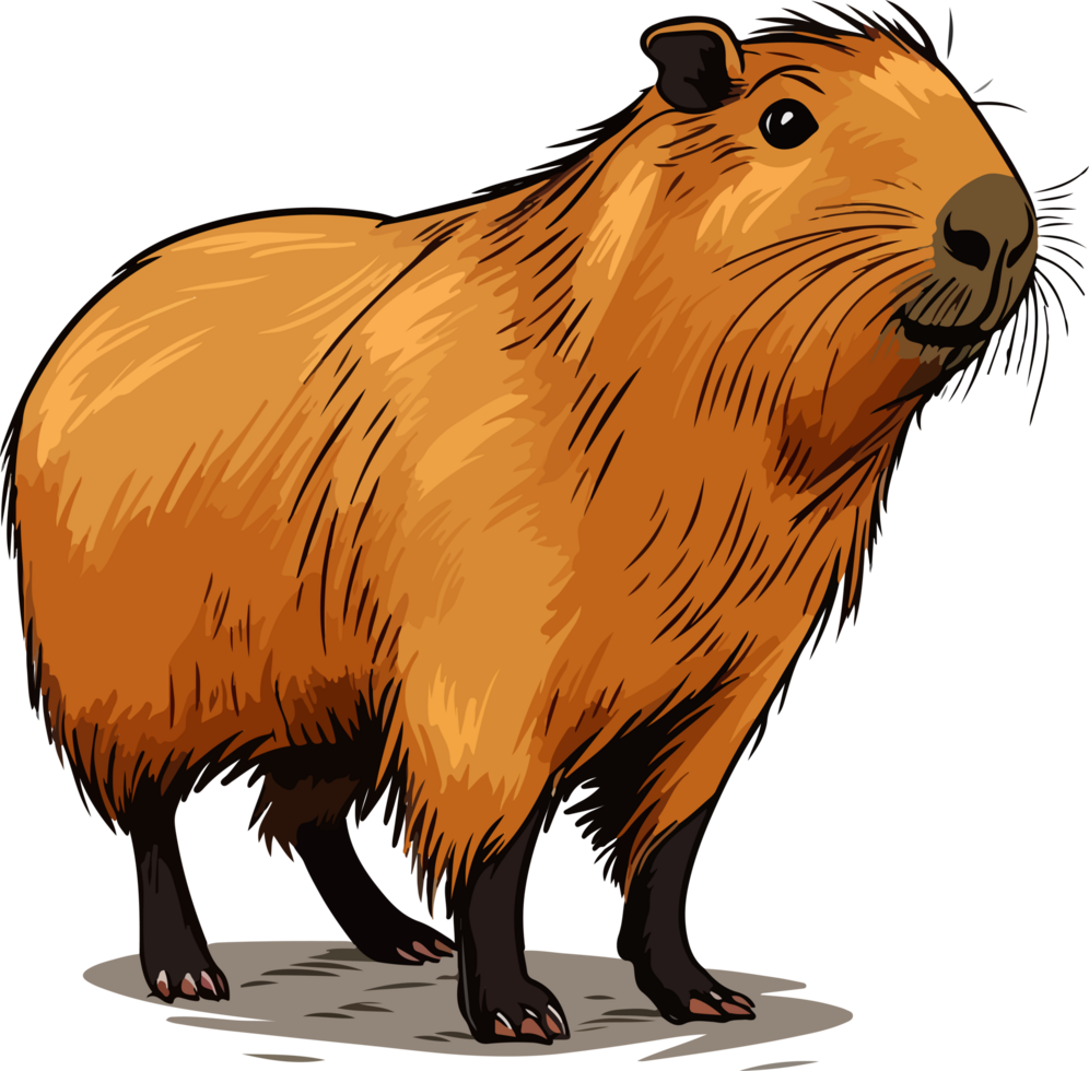 AI generated capybara illustration isolated on transparent background. png