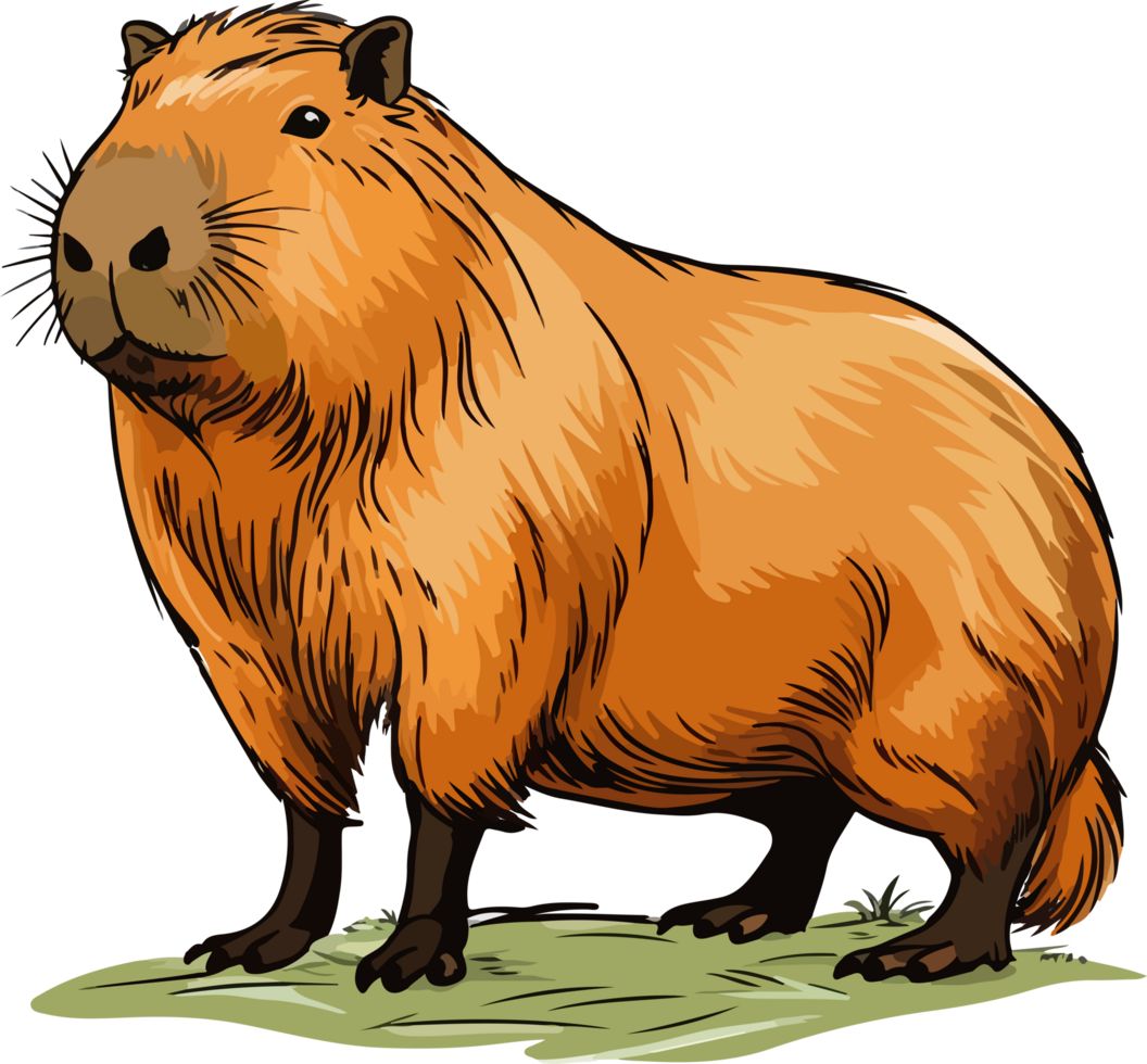 AI generated capybara illustration isolated on transparent background. png
