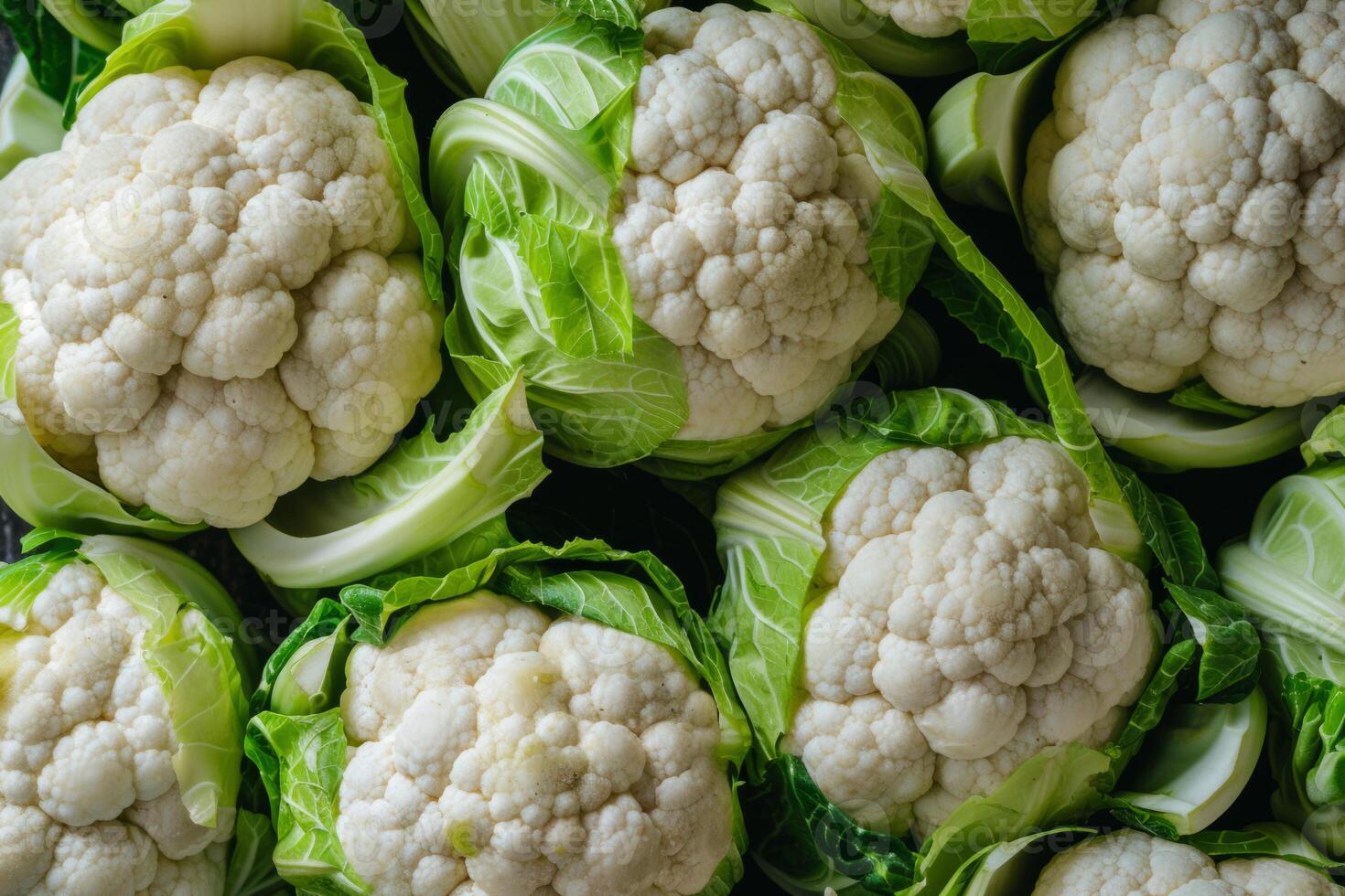 AI generated Texture background of fresh organic cauliflower. Generative AI photo