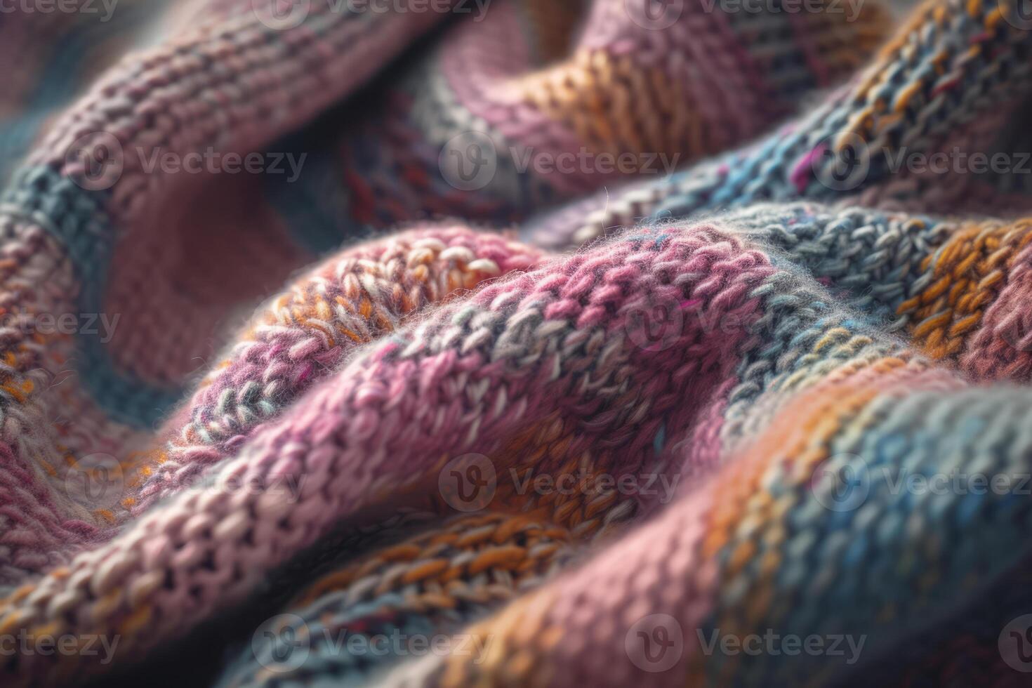 AI generated Closeup of cashmere knit sweater. Comfortable style clothing. Wavy folds material. Generative AI photo