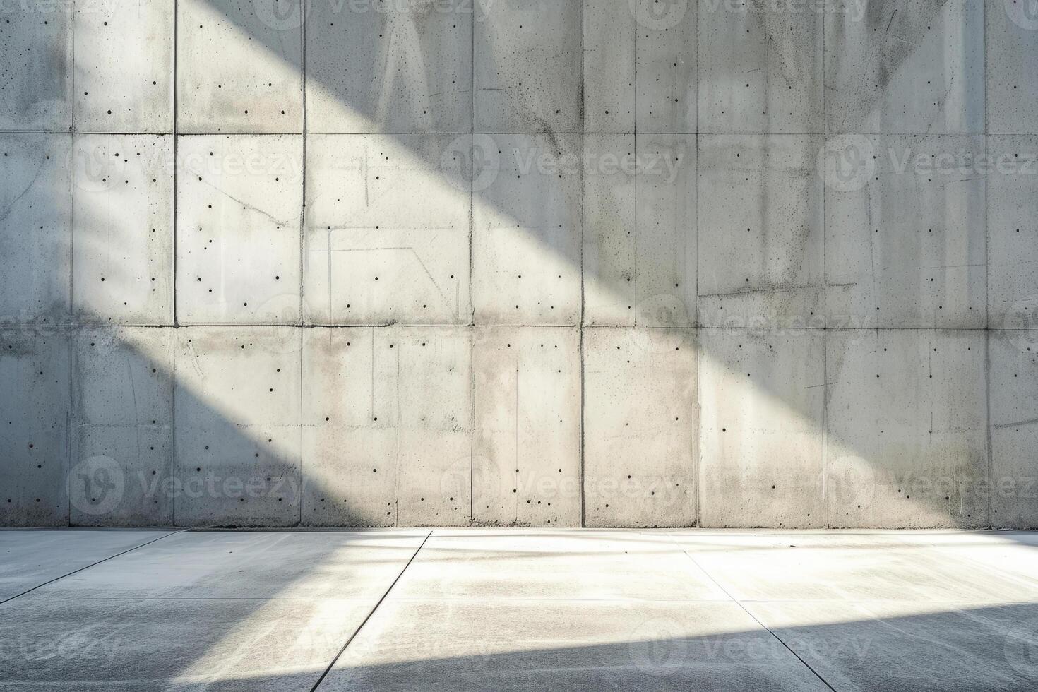 AI generated Wide blank concrete textured wall and floor. Generative AI photo