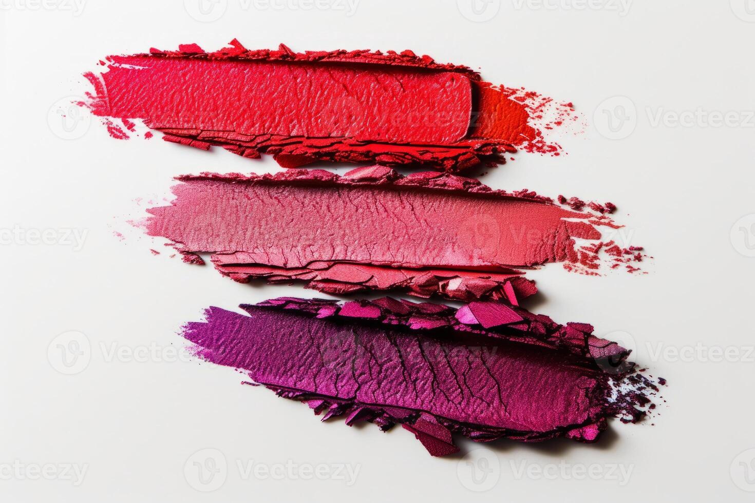 AI generated Matte lipstick or creamy eye shadow swatches isolated on white background. Luxury cosmetic concept. Generative AI photo