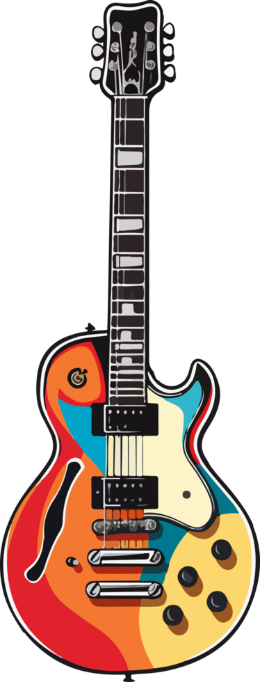 AI generated guitar illustration isolated on transparent background. png