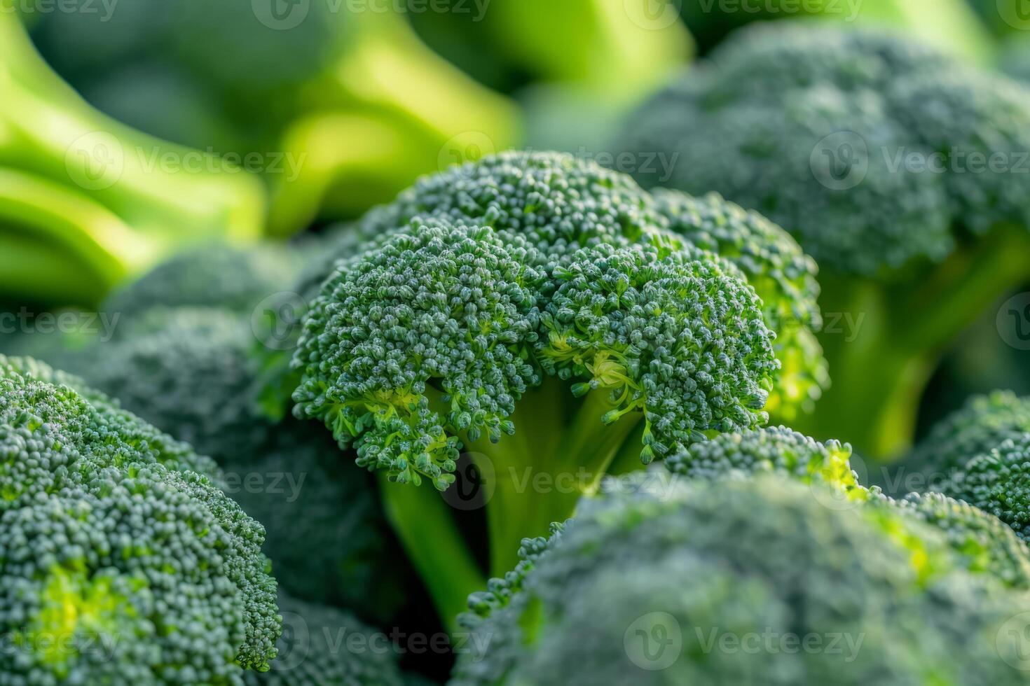 AI generated Fresh green broccoli pattern. Organic food. Generative AI photo