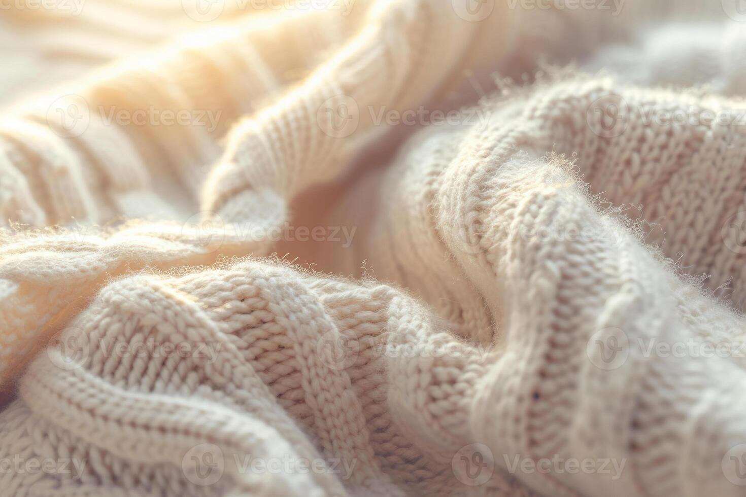 AI generated Closeup of cashmere knit sweater. Comfortable style clothing. Wavy folds material. Generative AI photo