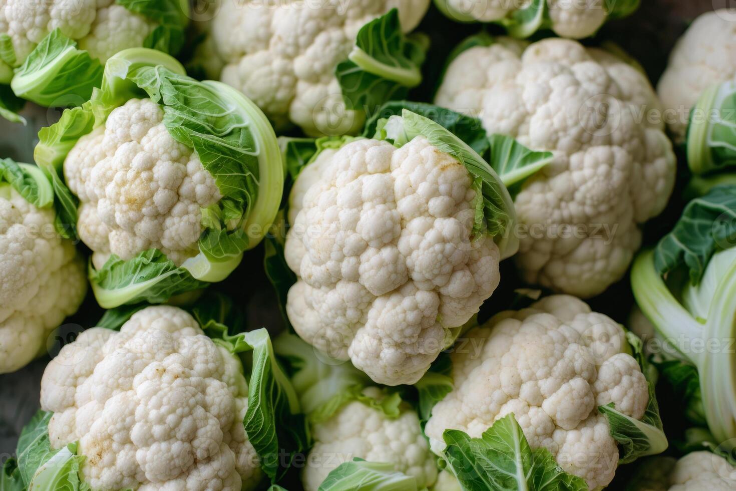 AI generated Texture background of fresh organic cauliflower. Generative AI photo