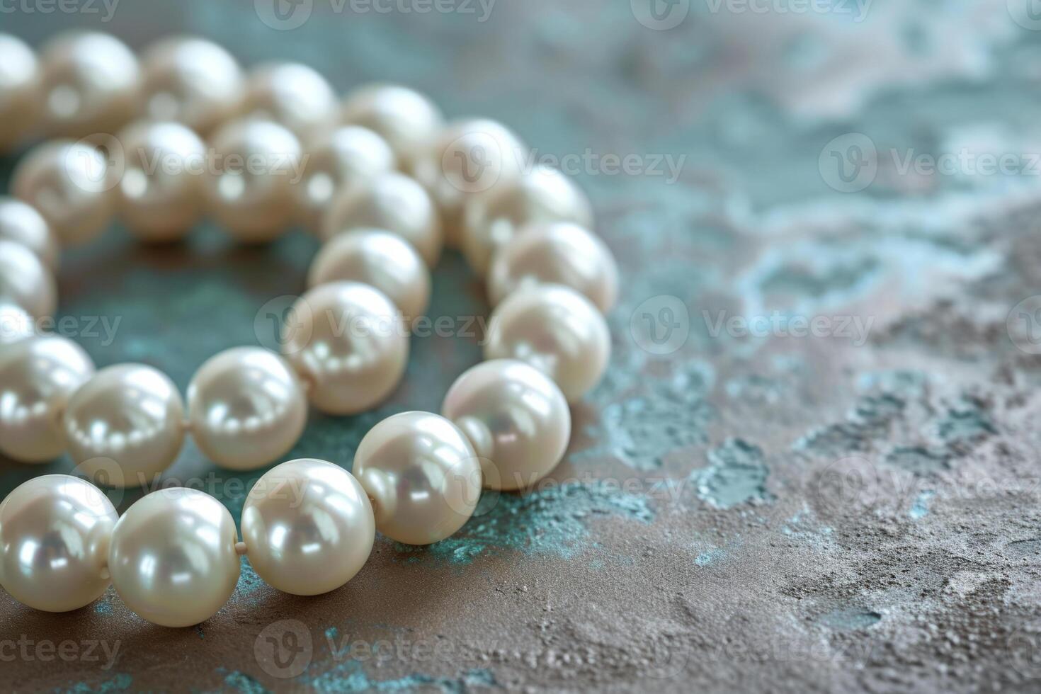 ai generado pila de perlas natural blanco cuerda de perlas generativo ai foto