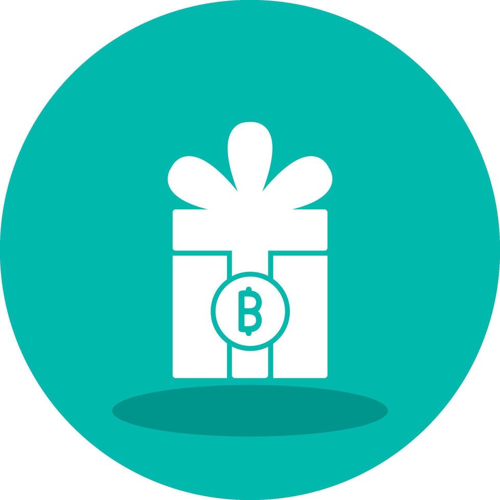 regalo bitcoin vector icono