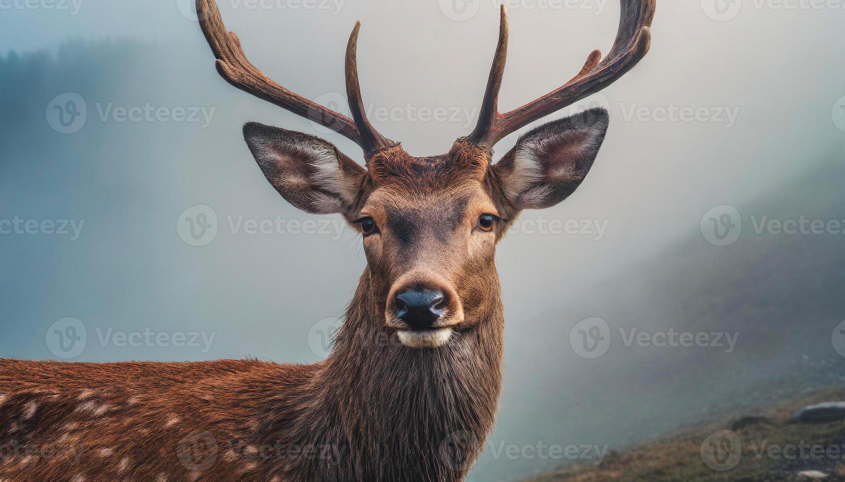 AI generated Portrait of a deer in the forest, Generated Image photo