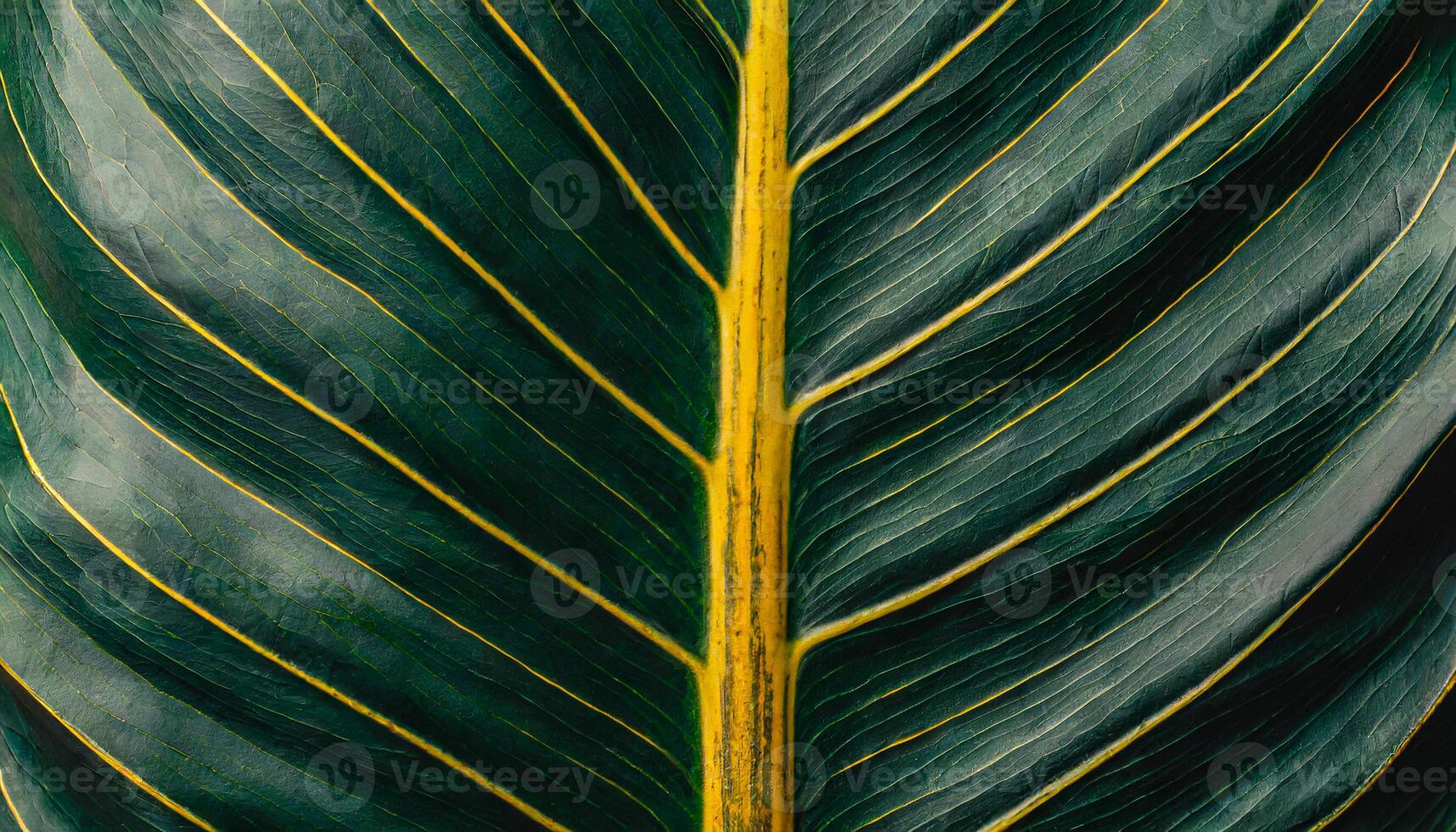 AI generated Texture of a green leaf with yellow veins,Generated Image photo