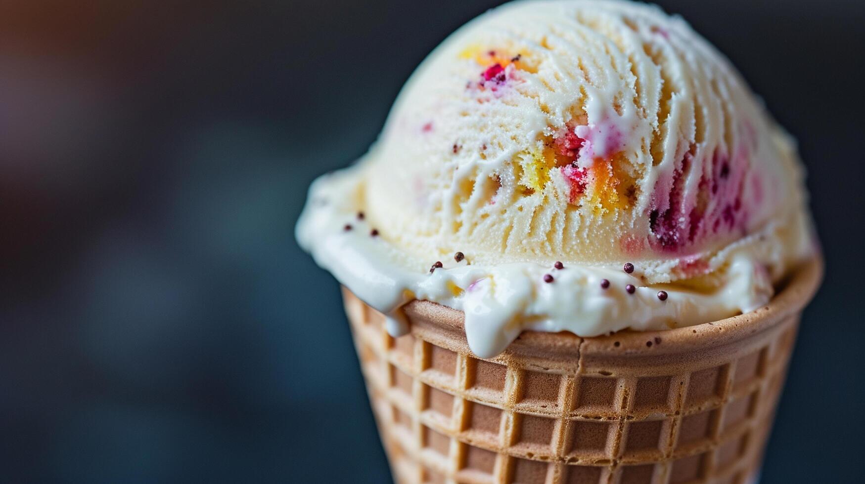AI generated Yummy icecream with blur background photo