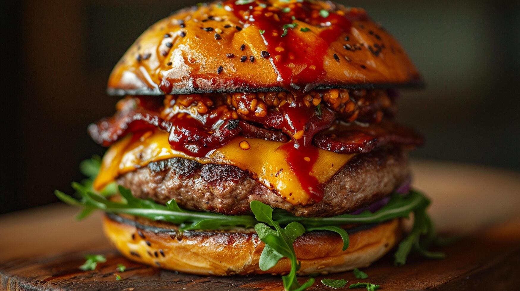 AI generated realistic delicious burger photo