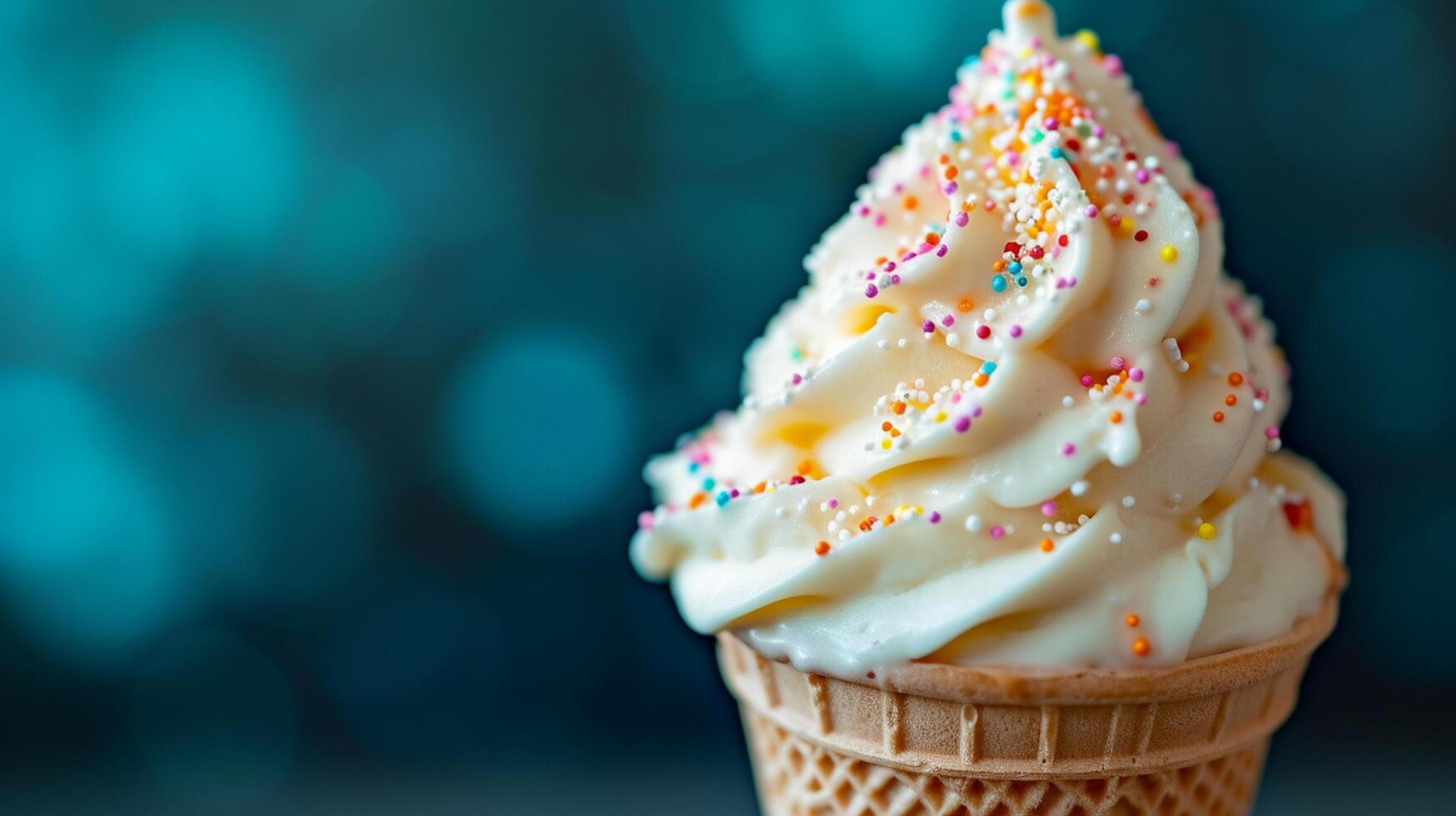 AI generated Yummy icecream with blur background photo