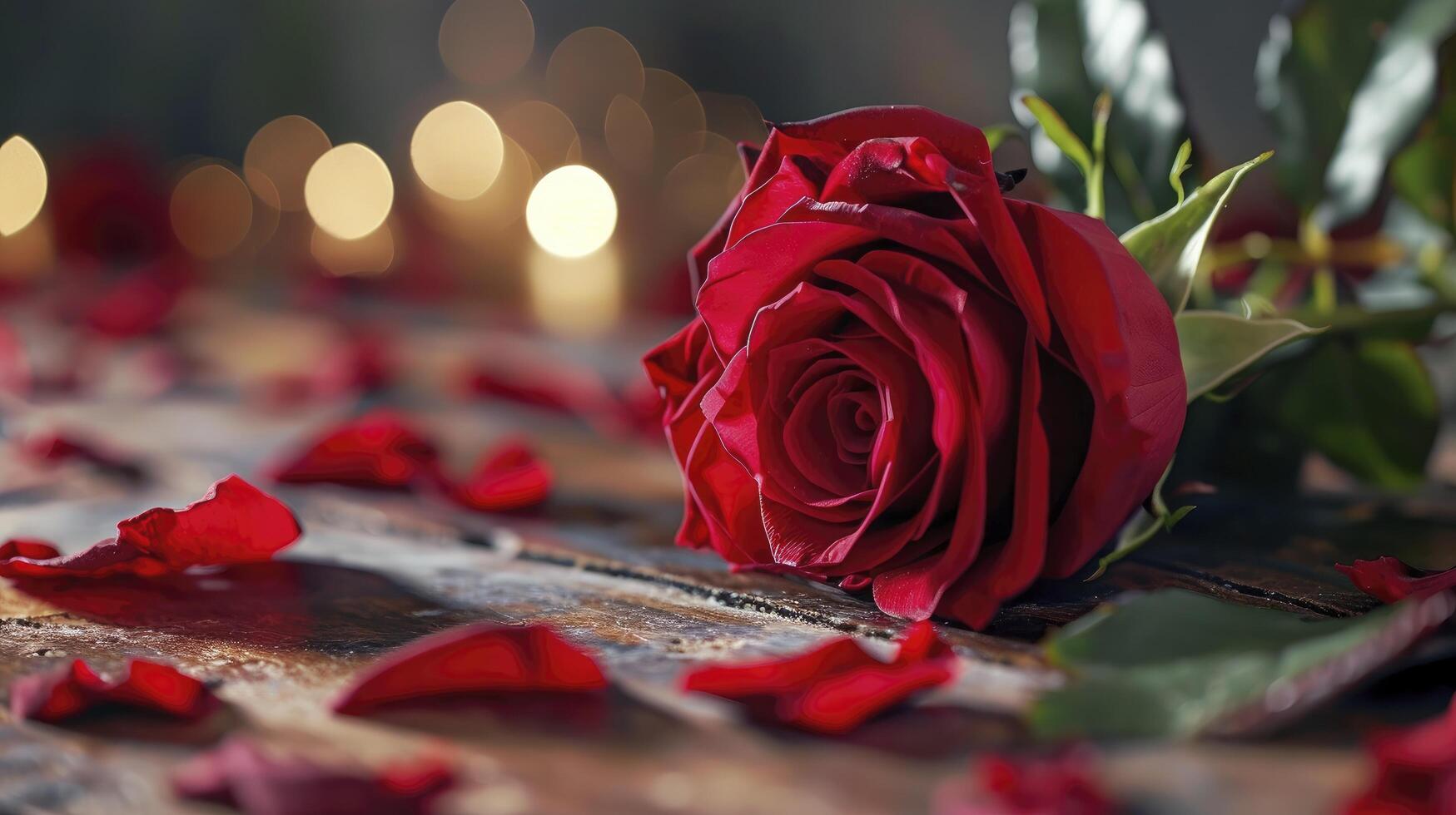 AI generated A love background with a red rose. Valentine's day photo