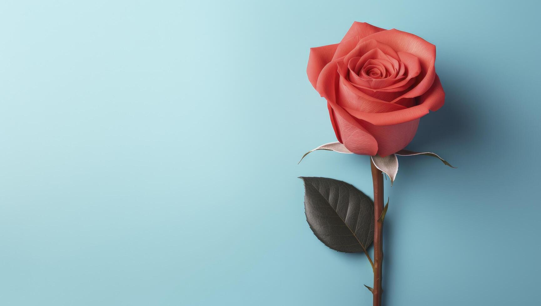 AI generated A love background with a red rose. photo