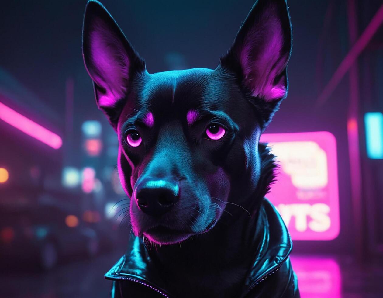 AI generated Intelligent futuristic dog with fashion and style. generative ai. photo