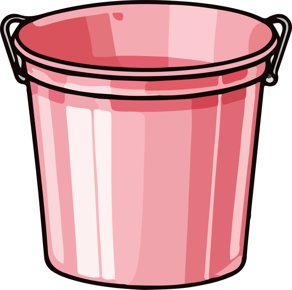 AI generated bucket design illustration isolated on transparent background png