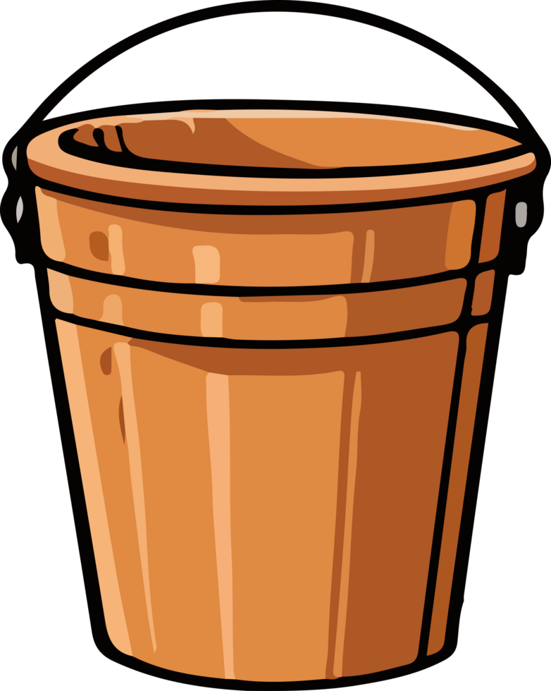 AI generated bucket design illustration isolated on transparent background png