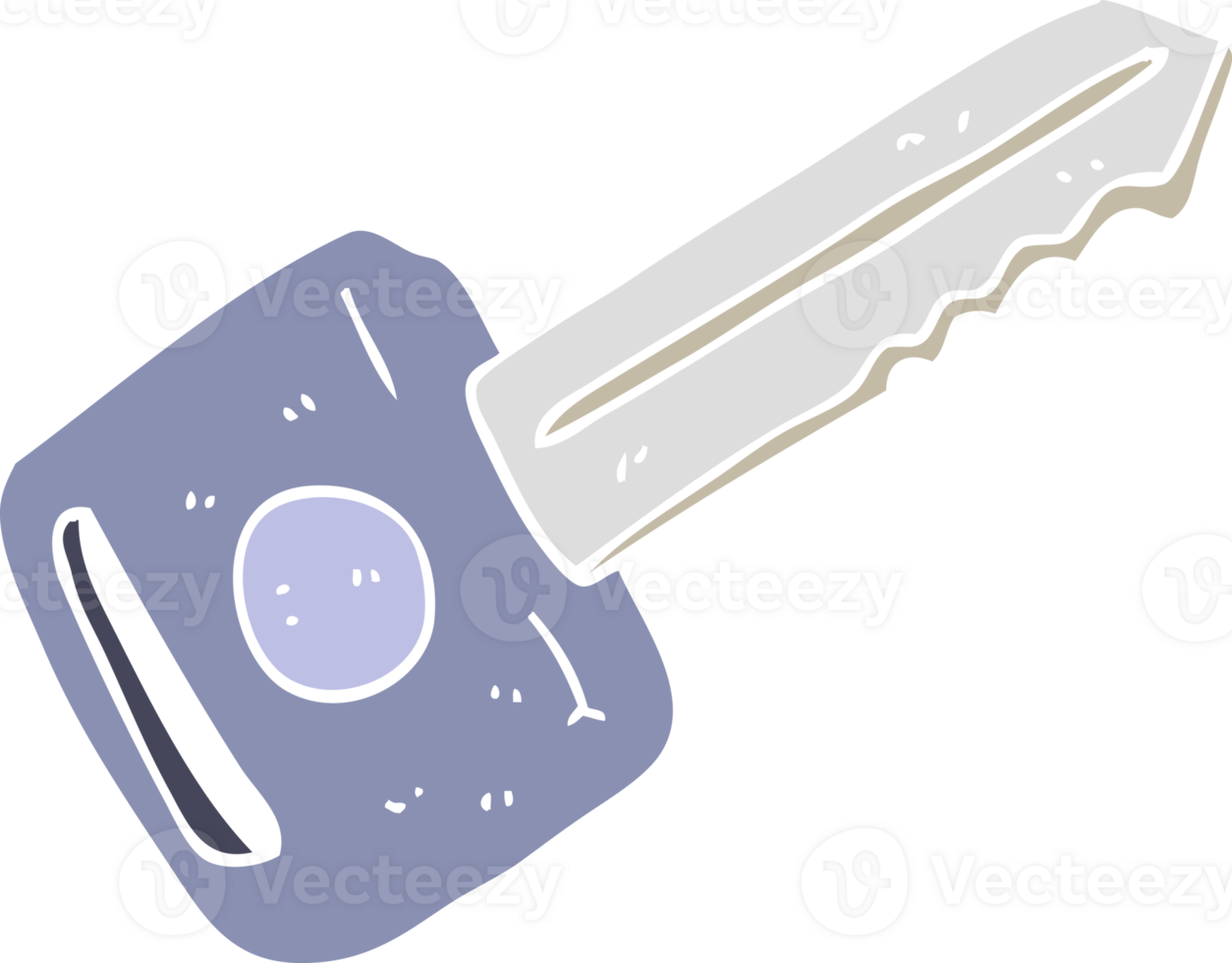 illustration en couleur plate d'une clé de voiture de dessin animé png