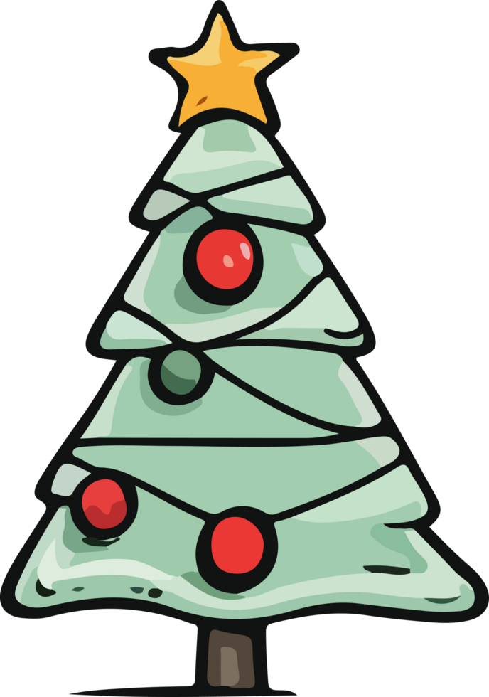 AI generated Christmas trees design illustration isolated on transparent  background png