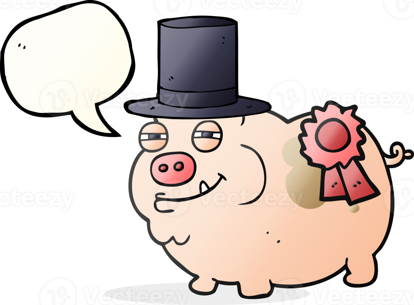 speech bubble cartoon prize winning pig png