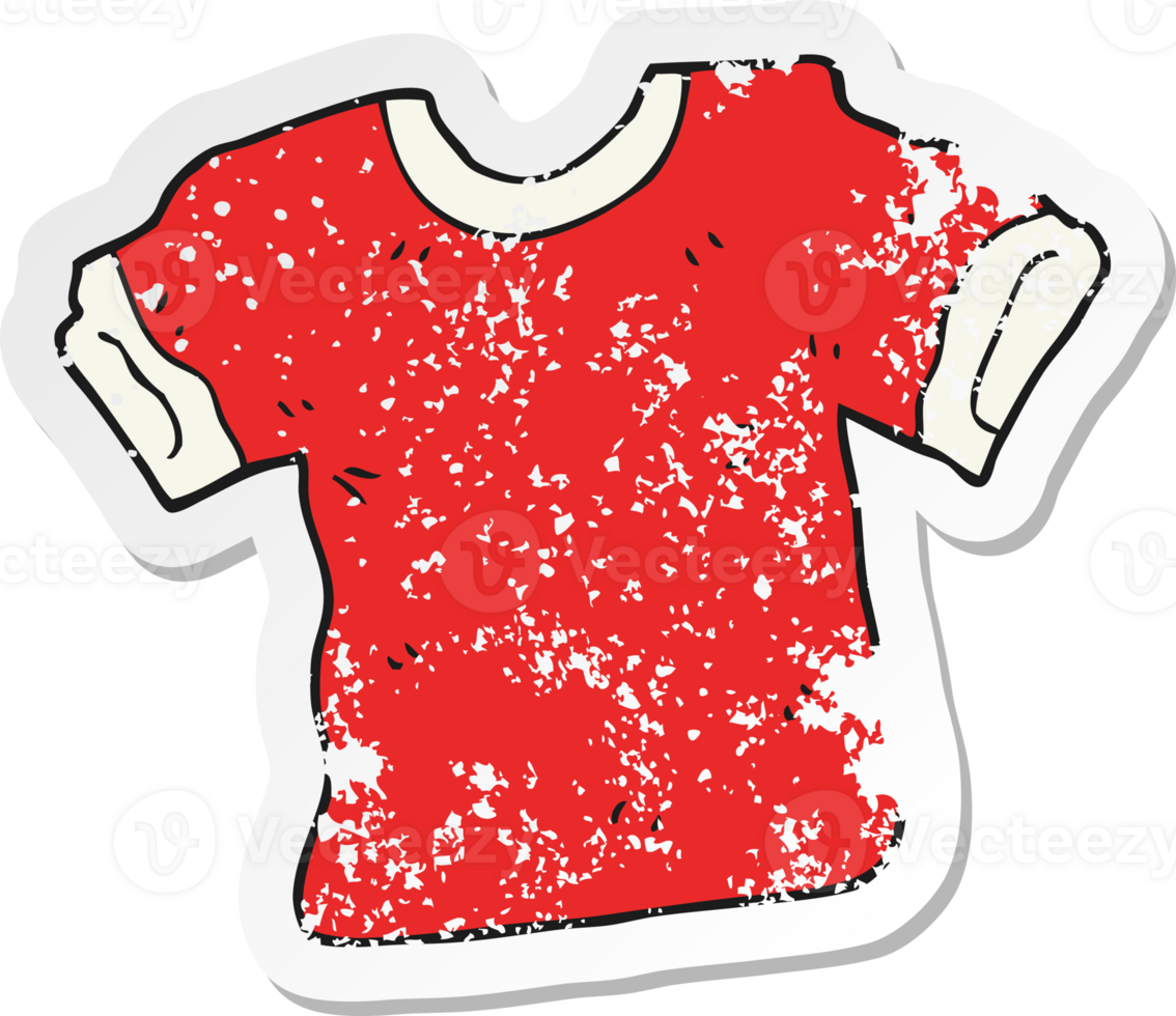 retro distressed sticker of a cartoon t shirt png