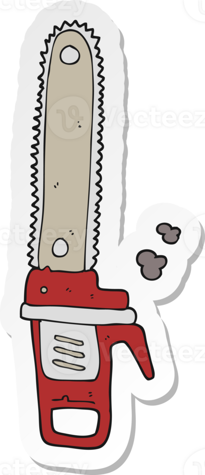sticker of a cartoon chainsaw png