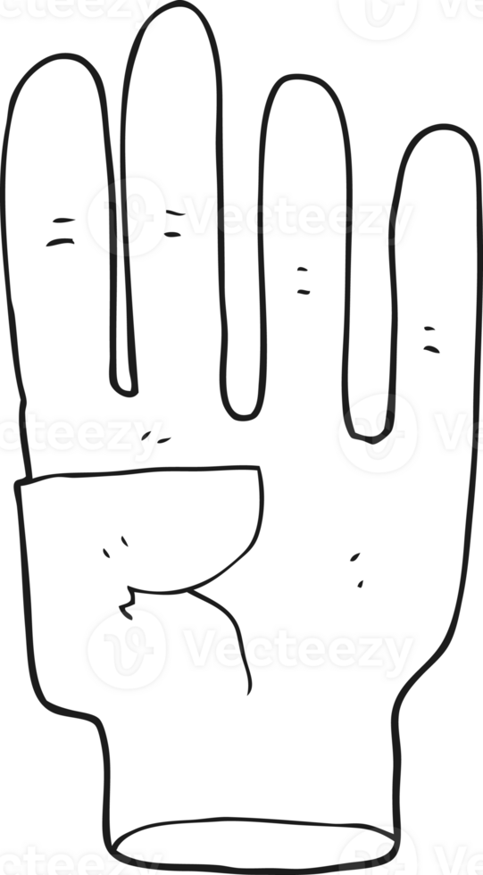 Schwarz-Weiß-Cartoon-Hand png