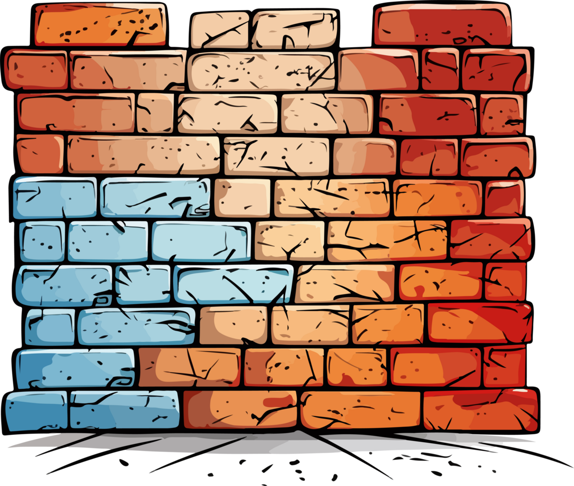 AI generated bricks design illustration isolated on transparent background png